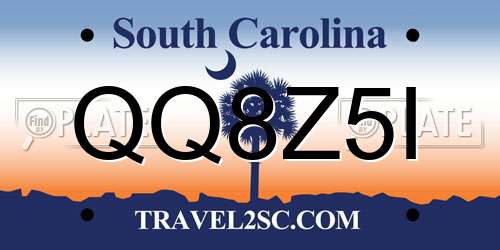 QQ8Z5I South Carolina License Plate