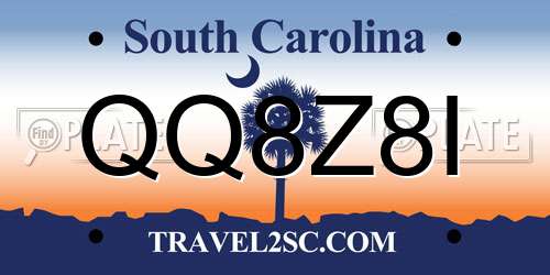QQ8Z8I South Carolina License Plate