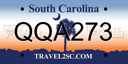 QQA273 South Carolina License Plate