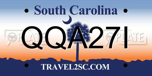 QQA27I South Carolina License Plate
