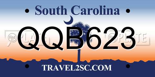 QQB623 South Carolina License Plate