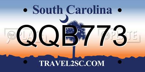QQB773 South Carolina License Plate