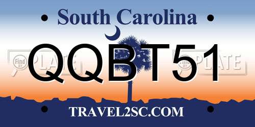 QQBT51 South Carolina License Plate