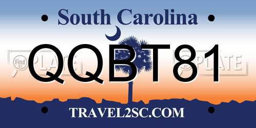 QQBT81 South Carolina License Plate