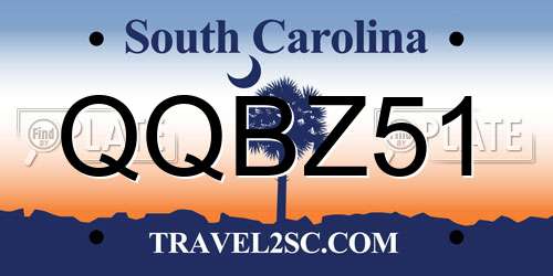 QQBZ51 South Carolina License Plate