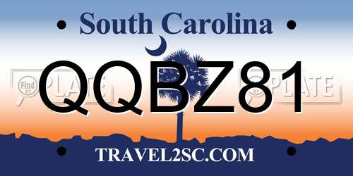 QQBZ81 South Carolina License Plate