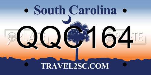 QQC164 South Carolina License Plate