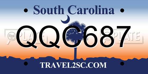 QQC687 South Carolina License Plate