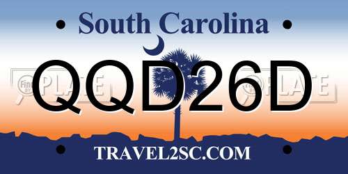 QQD26D South Carolina License Plate