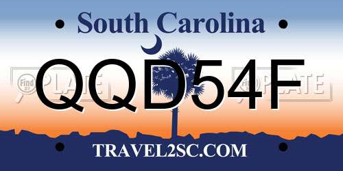 QQD54F South Carolina License Plate