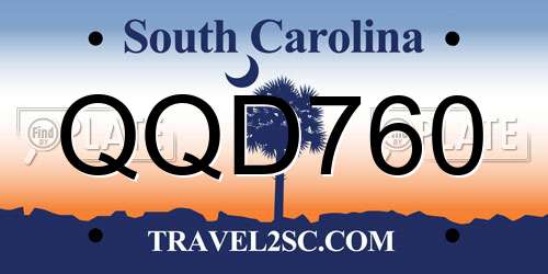 QQD760 South Carolina License Plate