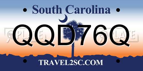 QQD76Q South Carolina License Plate