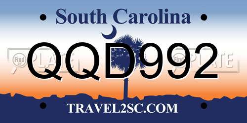 QQD992 South Carolina License Plate