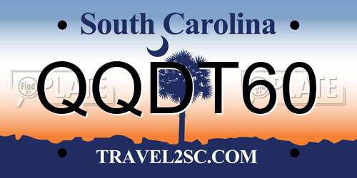 QQDT60 South Carolina License Plate