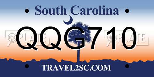 QQG710 South Carolina License Plate