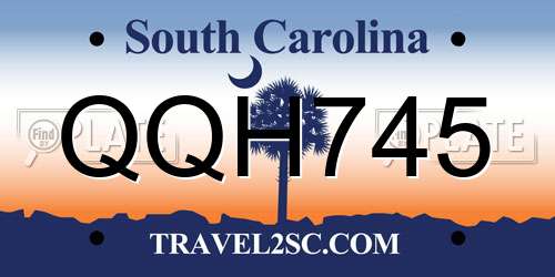 QQH745 South Carolina License Plate