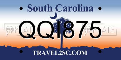 QQI875 South Carolina License Plate