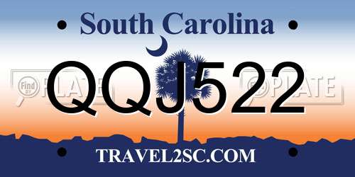 QQJ522 South Carolina License Plate