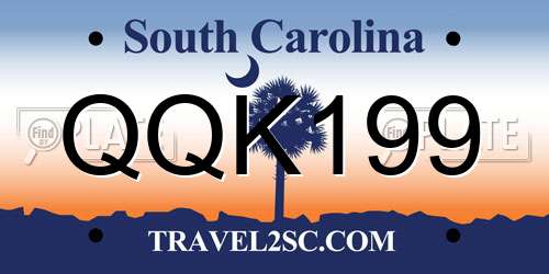 QQK199 South Carolina License Plate