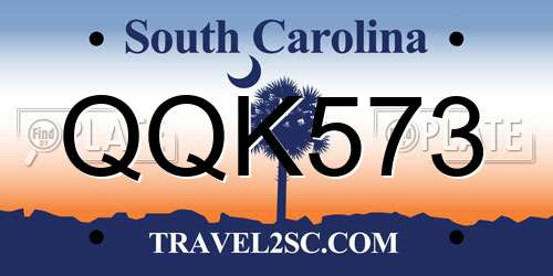 QQK573 South Carolina License Plate