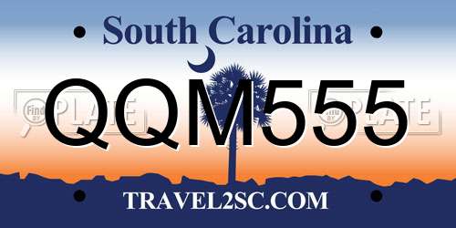 QQM555 South Carolina License Plate
