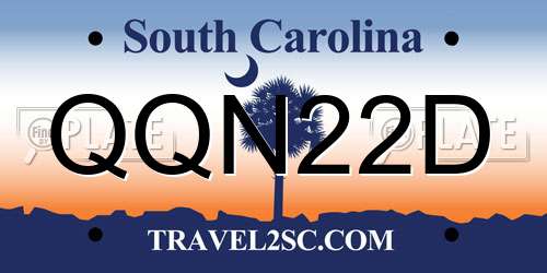 QQN22D South Carolina License Plate