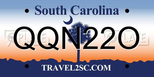 QQN22O South Carolina License Plate