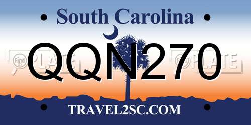 QQN270 South Carolina License Plate