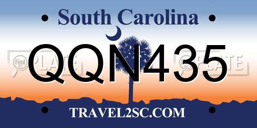 QQN435 South Carolina License Plate