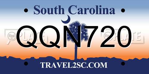 QQN720 South Carolina License Plate