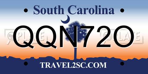 QQN72O South Carolina License Plate