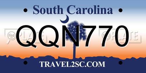 QQN770 South Carolina License Plate