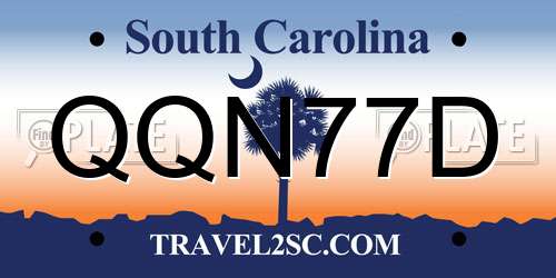 QQN77D South Carolina License Plate