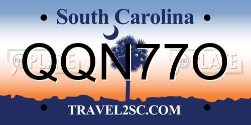 QQN77O South Carolina License Plate