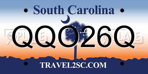 QQO26Q South Carolina License Plate