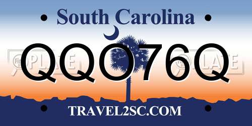 QQO76Q South Carolina License Plate