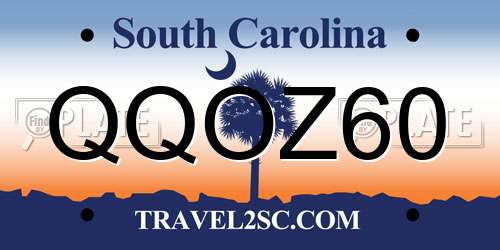 QQOZ60 South Carolina License Plate