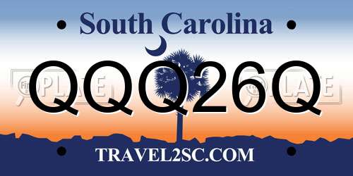 QQQ26Q South Carolina License Plate