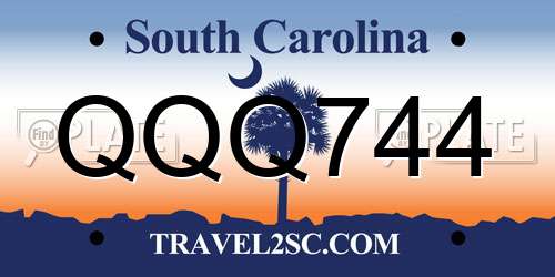 QQQ744 South Carolina License Plate