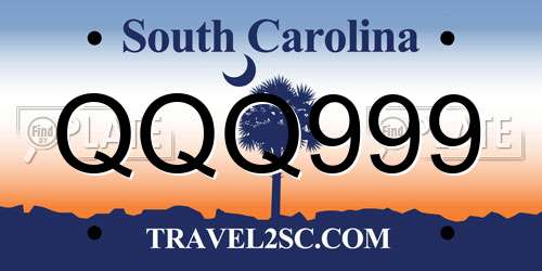 QQQ999 South Carolina License Plate