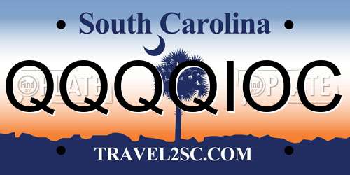 QQQQIOC South Carolina License Plate