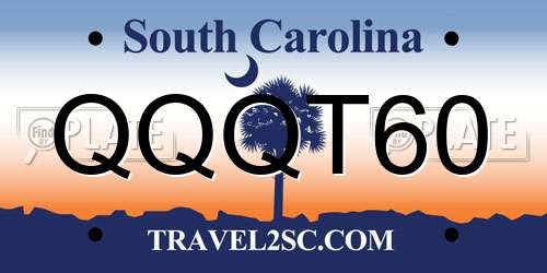 QQQT60 South Carolina License Plate