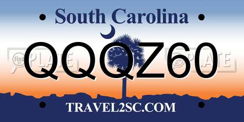 QQQZ60 South Carolina License Plate