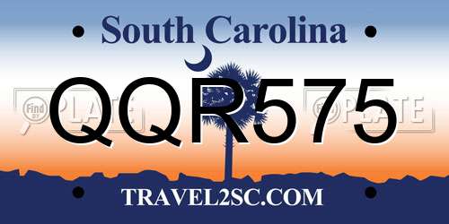 QQR575 South Carolina License Plate