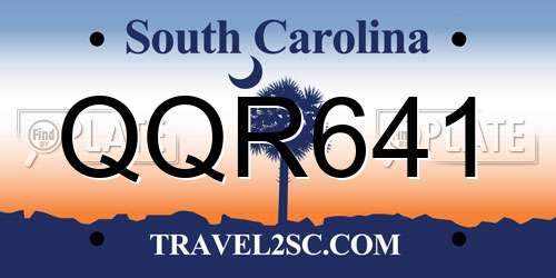 QQR641 South Carolina License Plate
