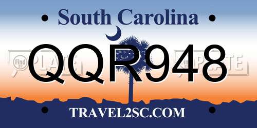QQR948 South Carolina License Plate