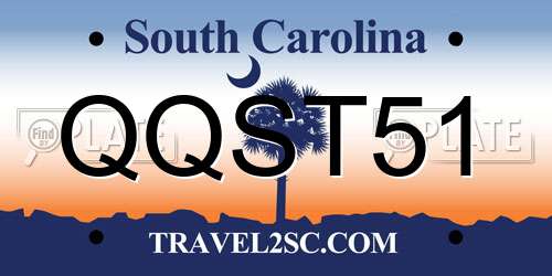 QQST51 South Carolina License Plate