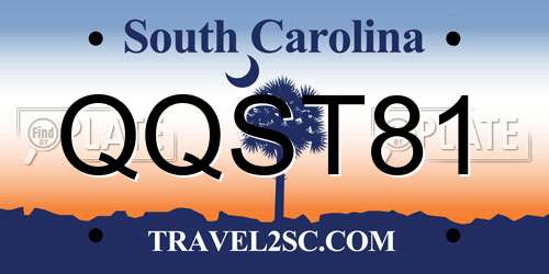 QQST81 South Carolina License Plate