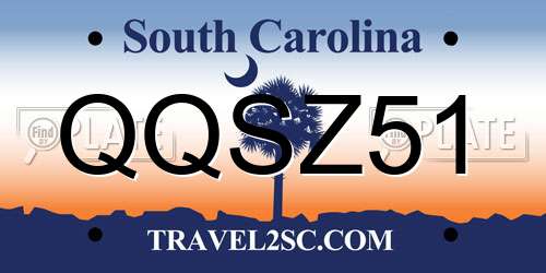 QQSZ51 South Carolina License Plate