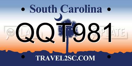 QQT981 South Carolina License Plate